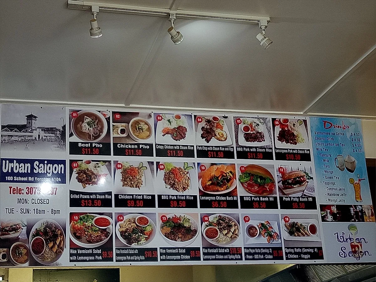 Menu, Urban Saigon