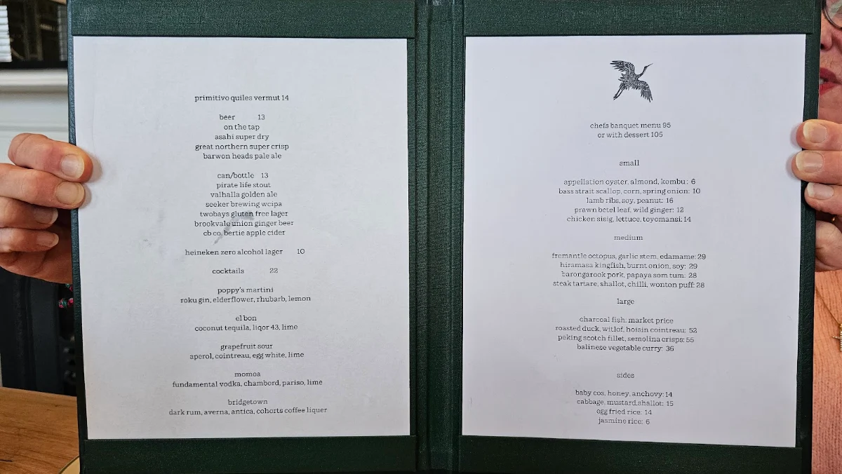 Menu, Two Noble