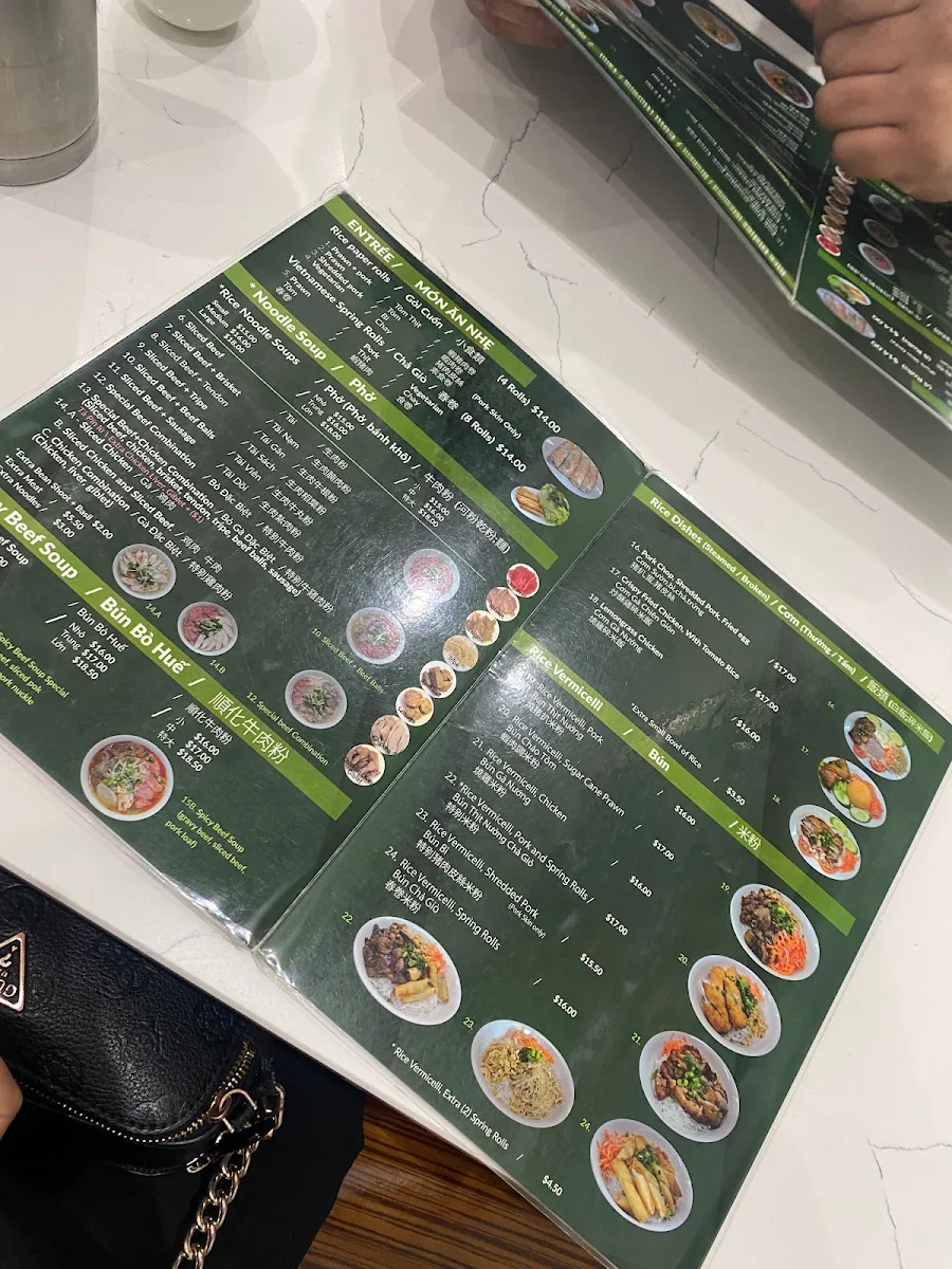 Menu, Pho Hien Saigon