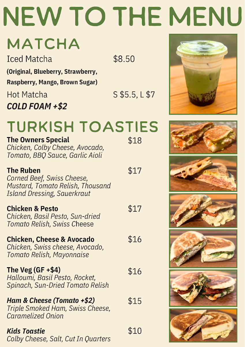 Menu, 1136 Drive Thru Coffee