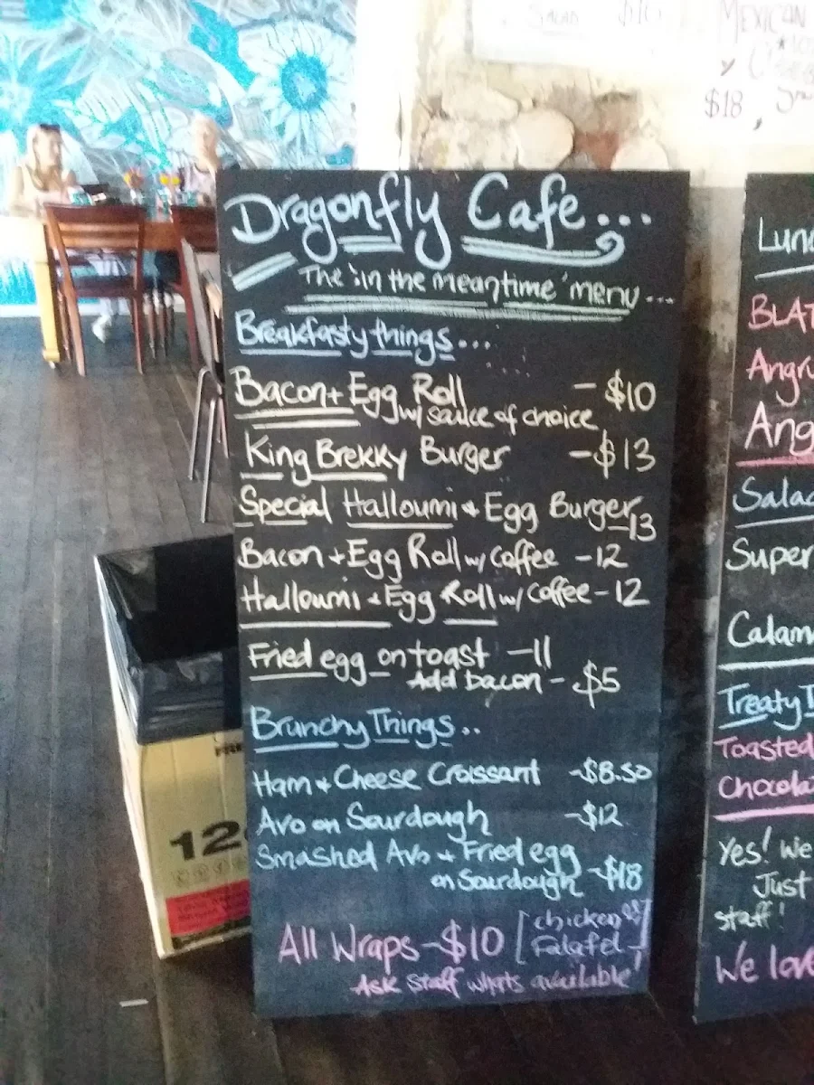 Menu, Dragonfly Cafe
