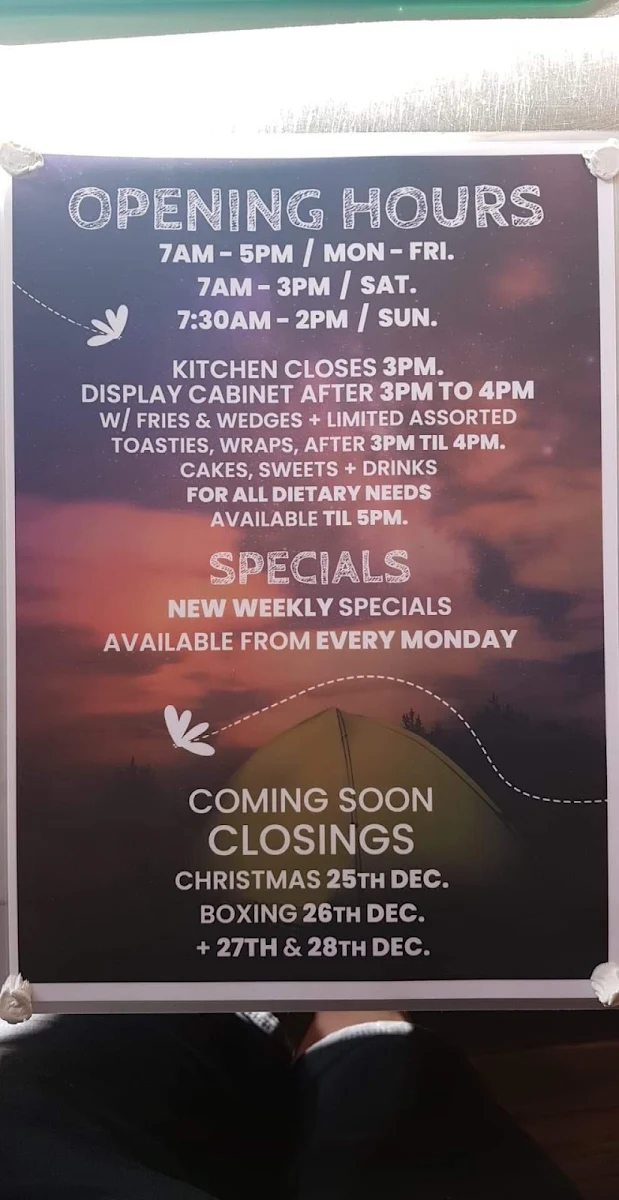 Menu, Dragonfly Cafe