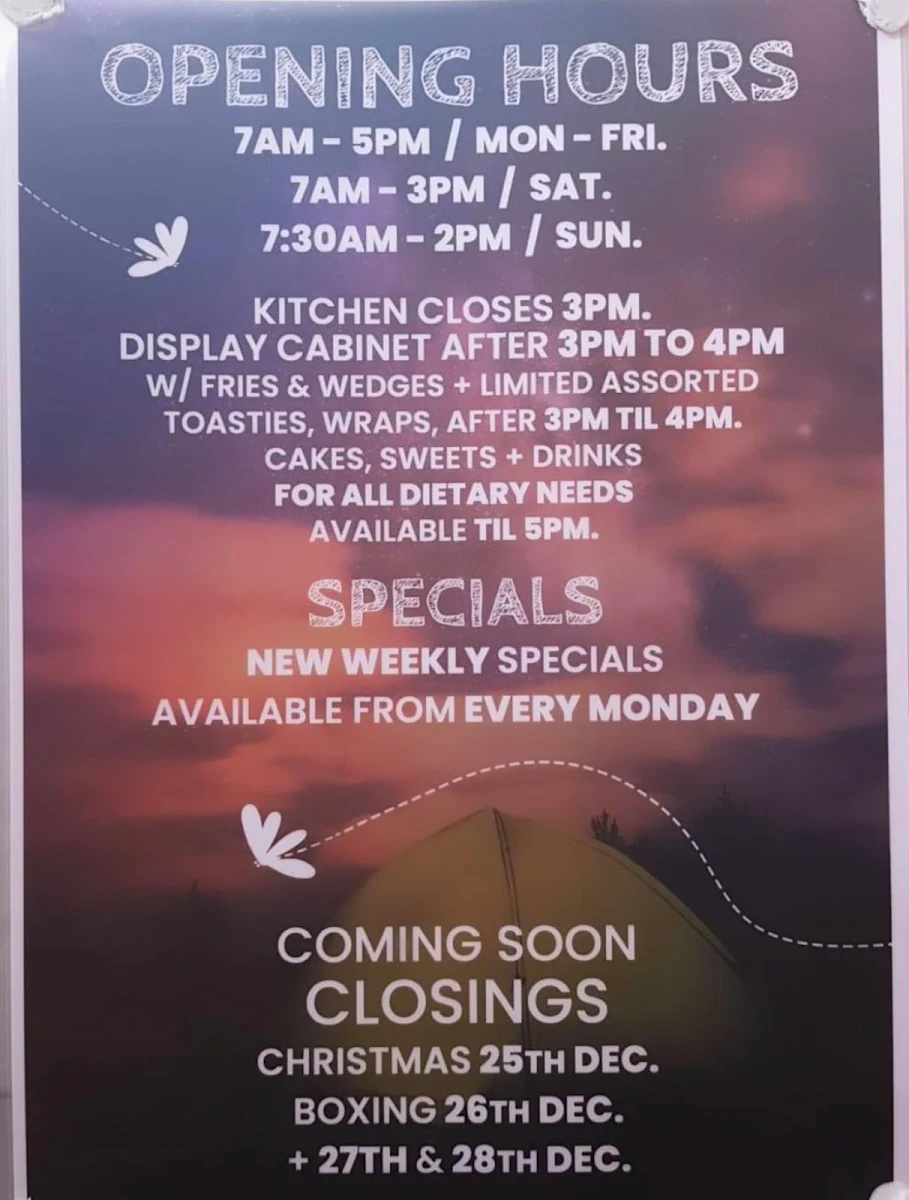 Menu, Dragonfly Cafe