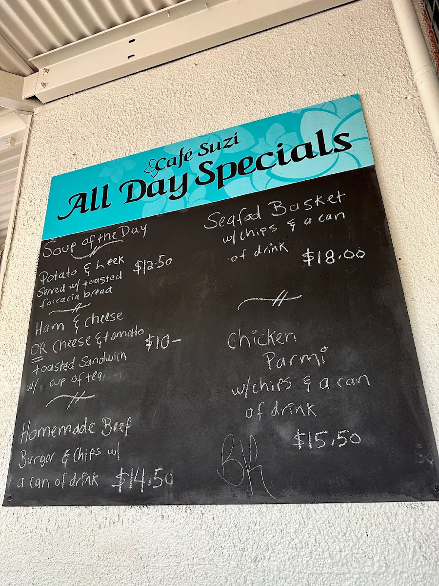 Menu, Cafe Suzi