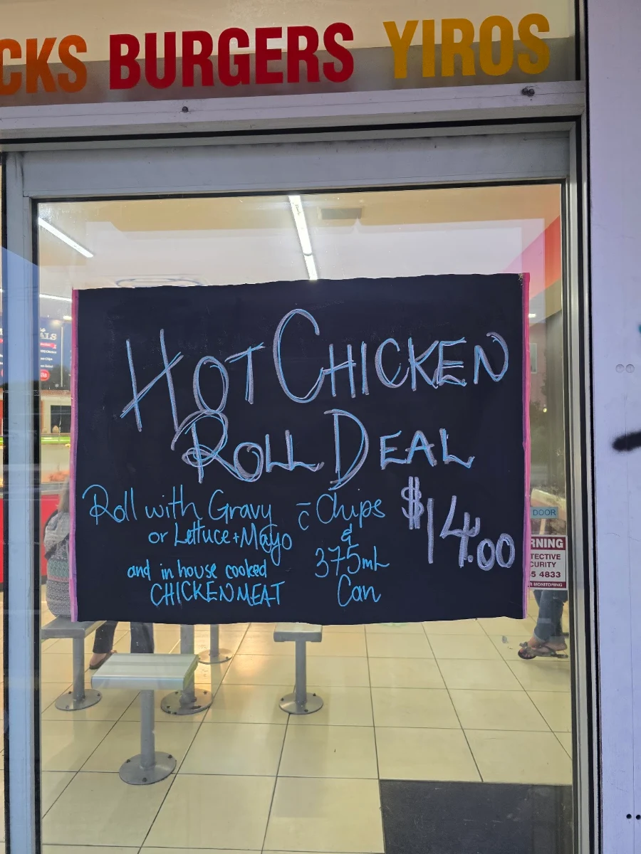 Menu, Chickens on Diagonal