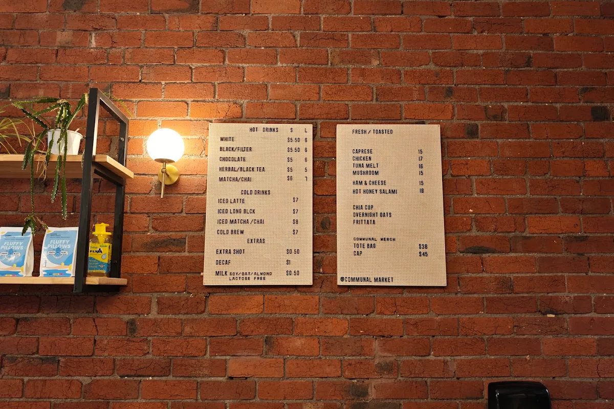 Menu, Communal Market