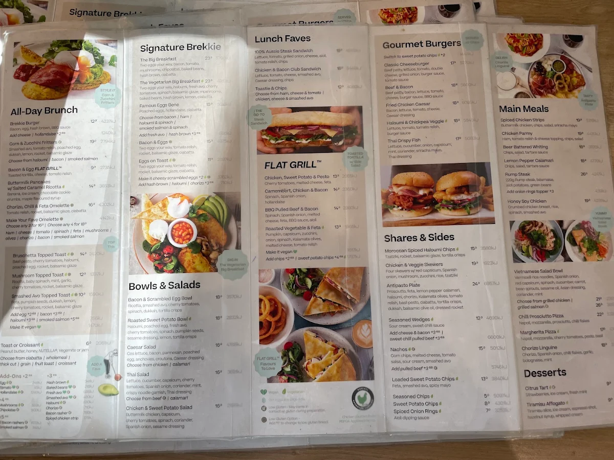 Menu, The Coffee Club Café