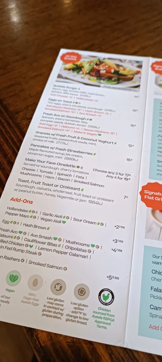 Menu, The Coffee Club Café