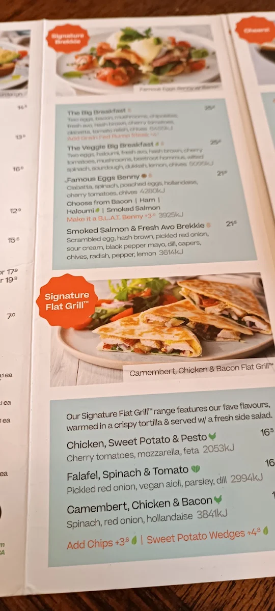 Menu, The Coffee Club Café