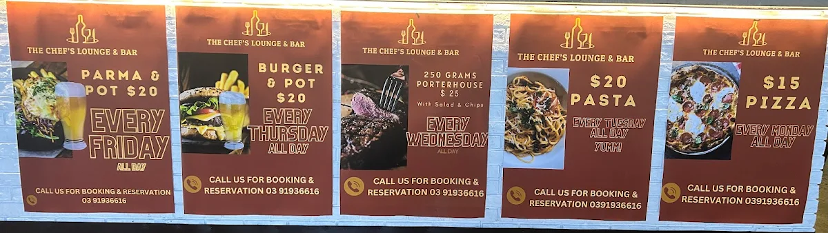 Menu, Lush Rooftop & Bar Keilor Park