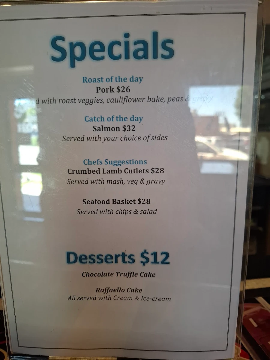 Menu, Cobram Hotel