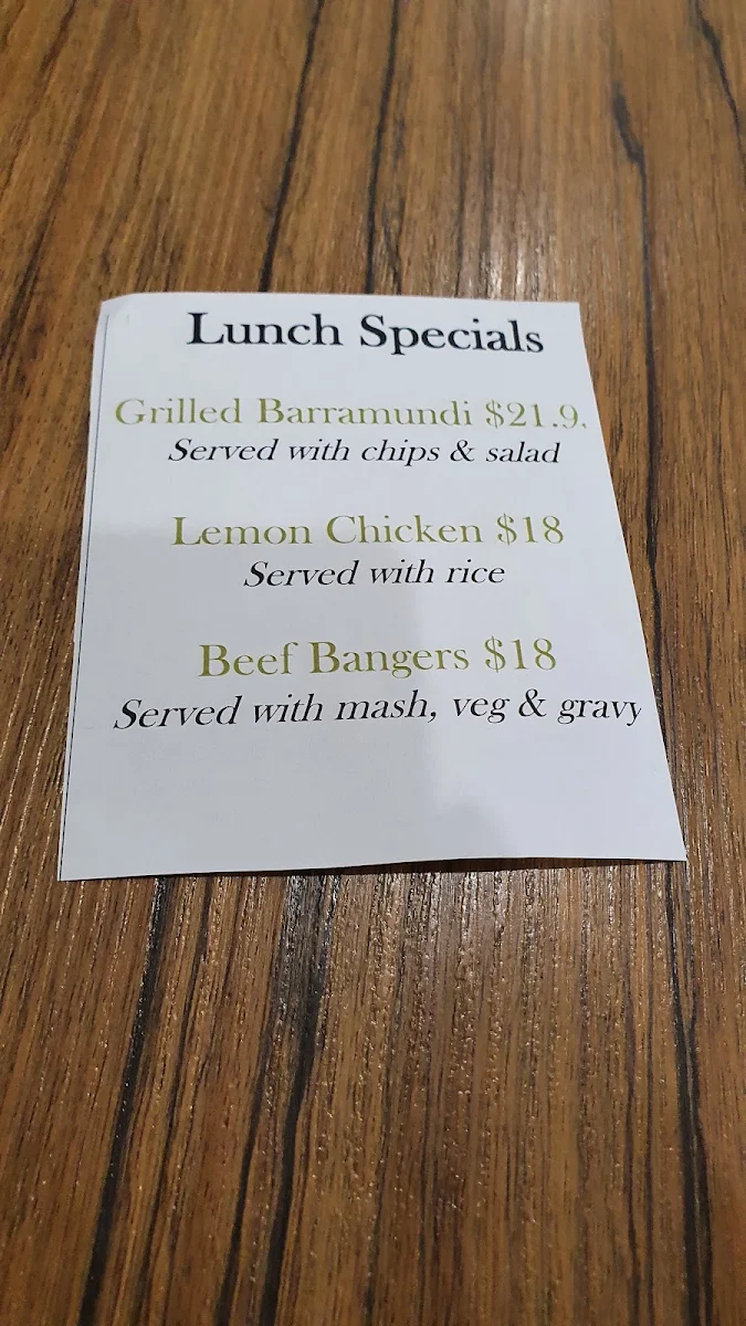Menu, Cobram Hotel