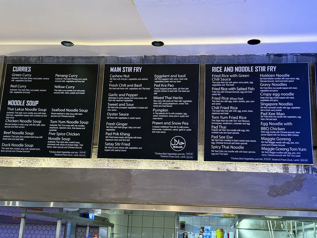 Menu, Taste of Thai