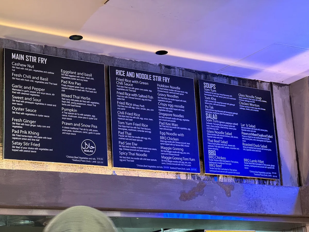 Menu, Taste of Thai