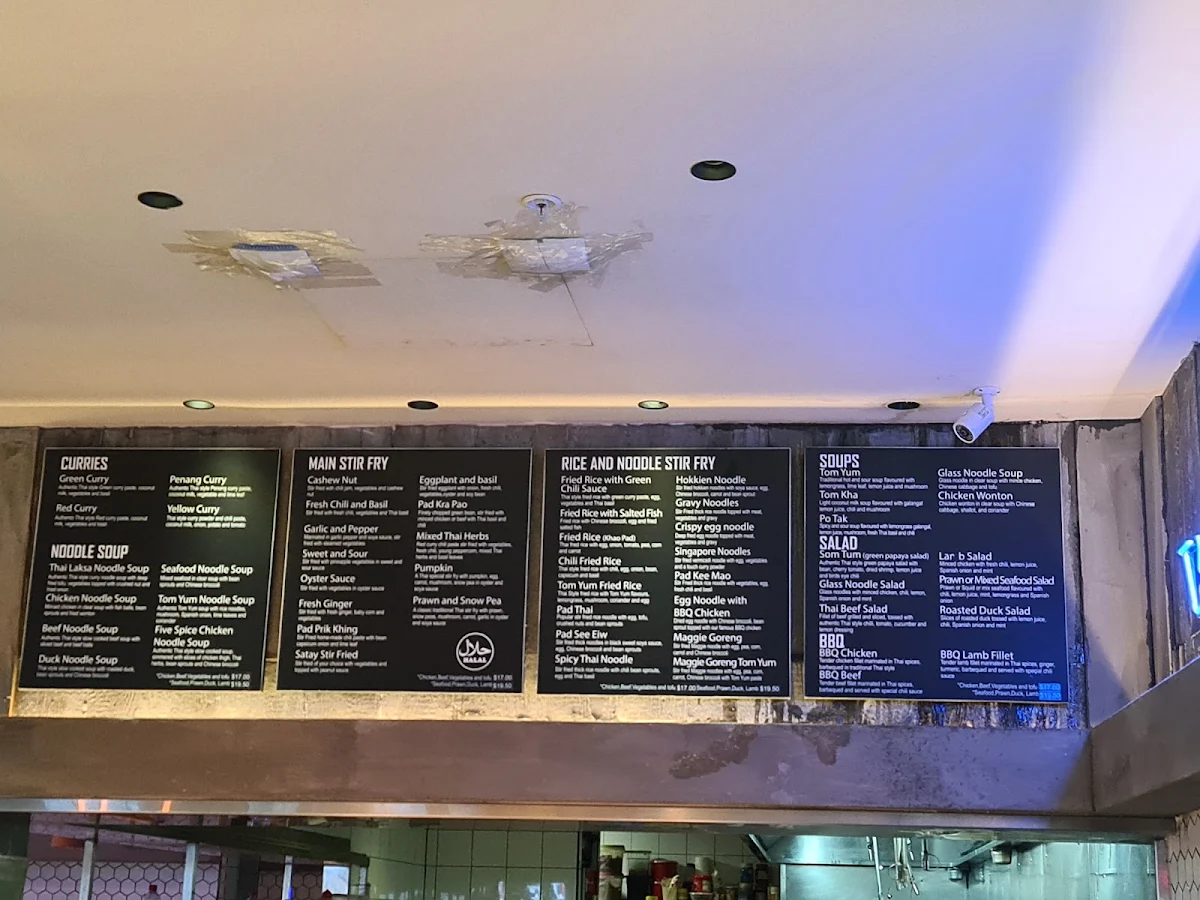 Menu, Taste of Thai