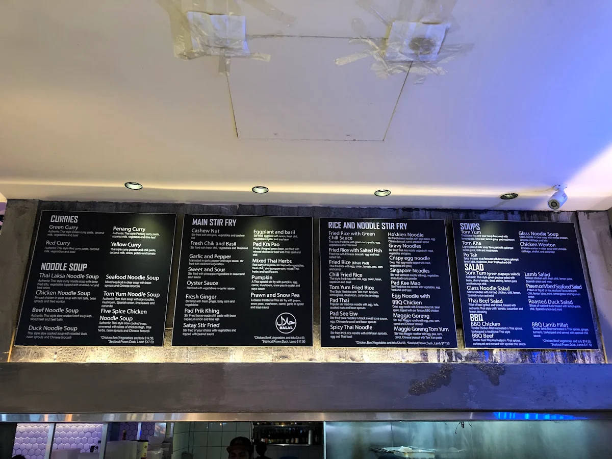 Menu, Taste of Thai