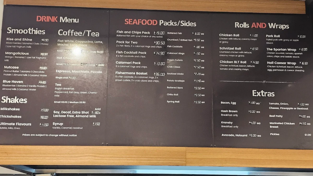 Menu, Leo's Grille