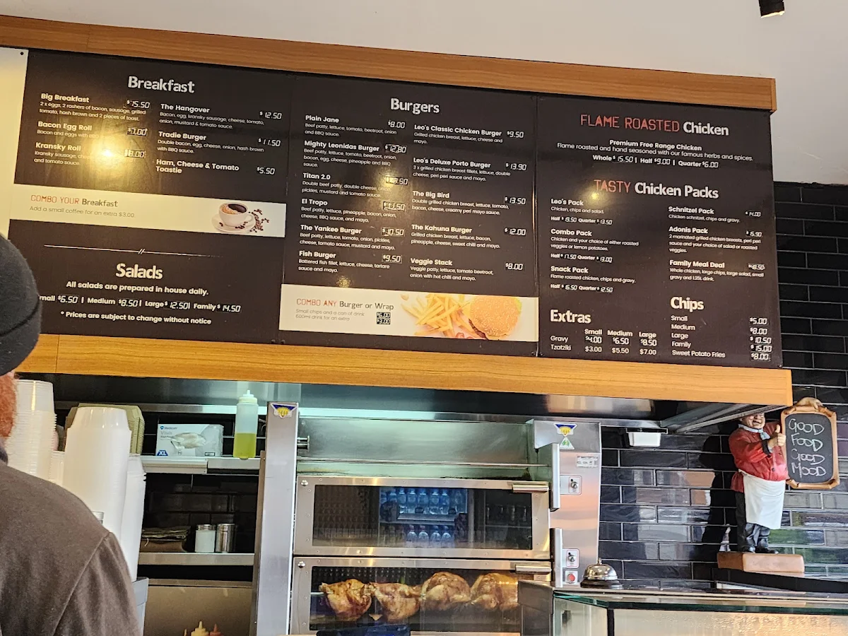 Menu, Leo's Grille