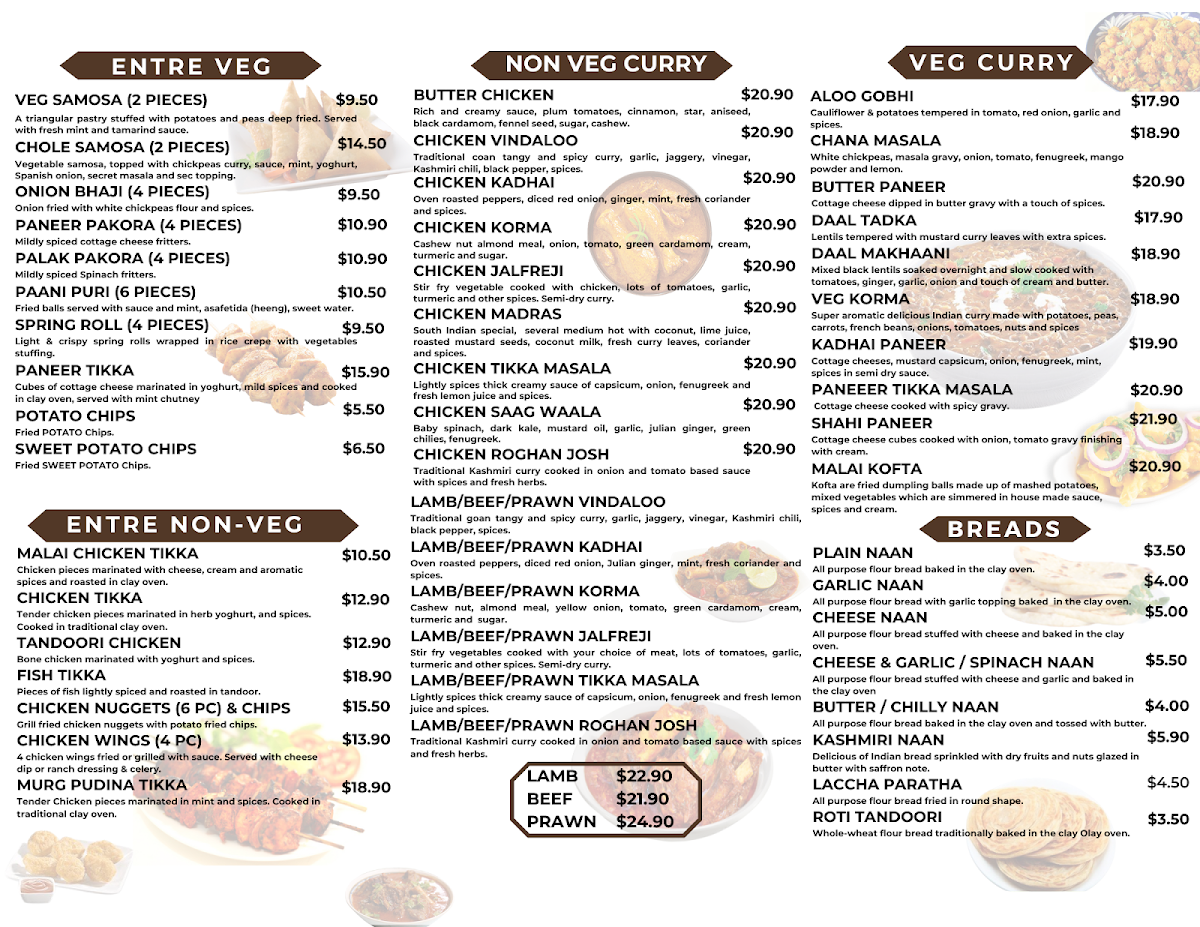 Menu, Gravy N More (Indian Restaurant)