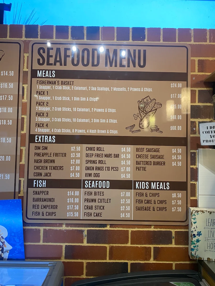 Menu, Verge 301 Cafe