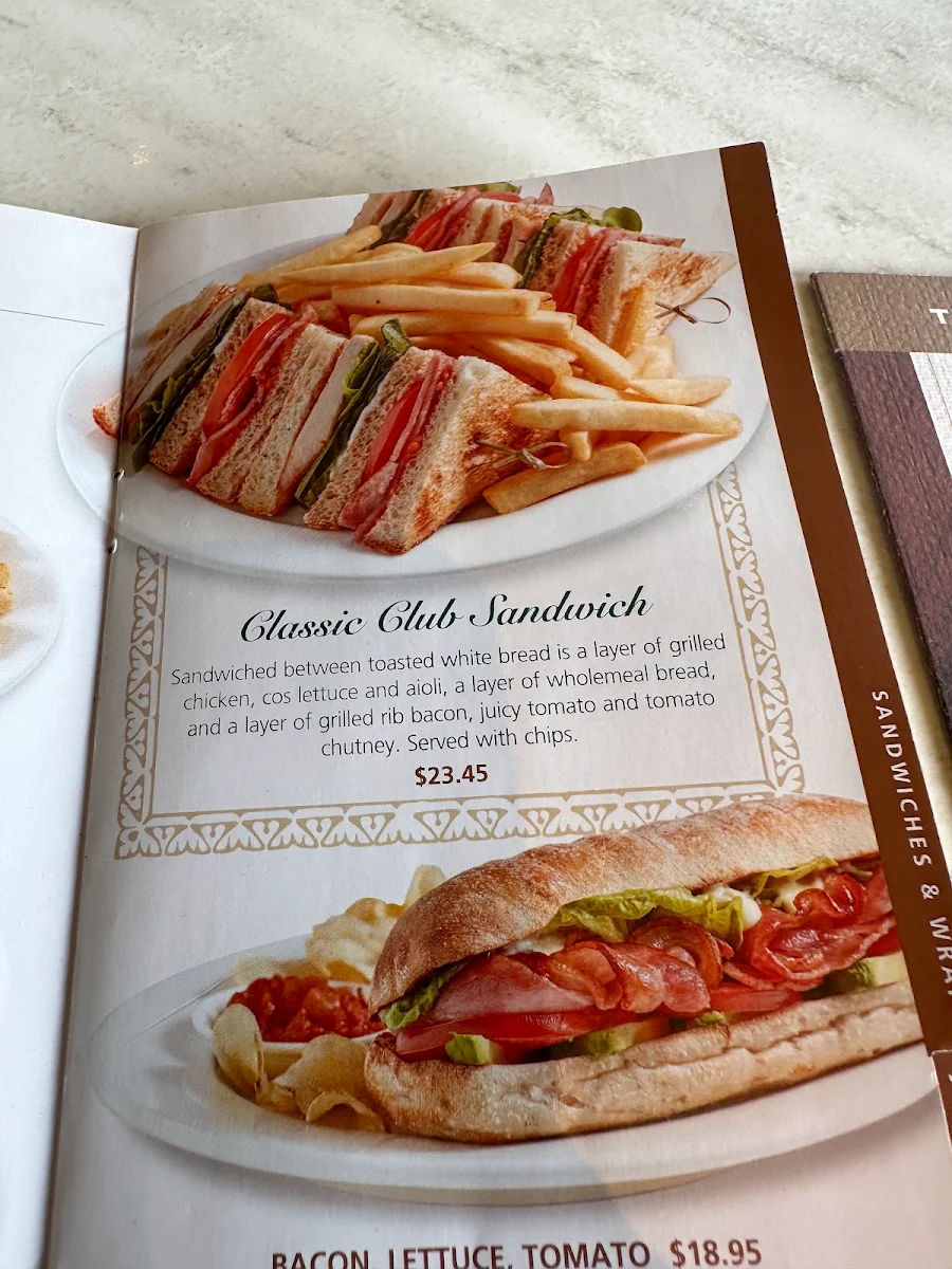Menu, Dôme Café - Kingsley