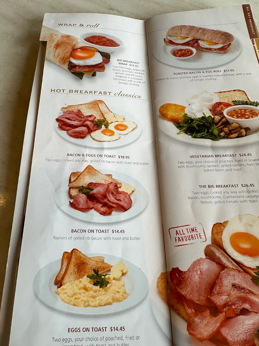 Menu, Dôme Café - Kingsley