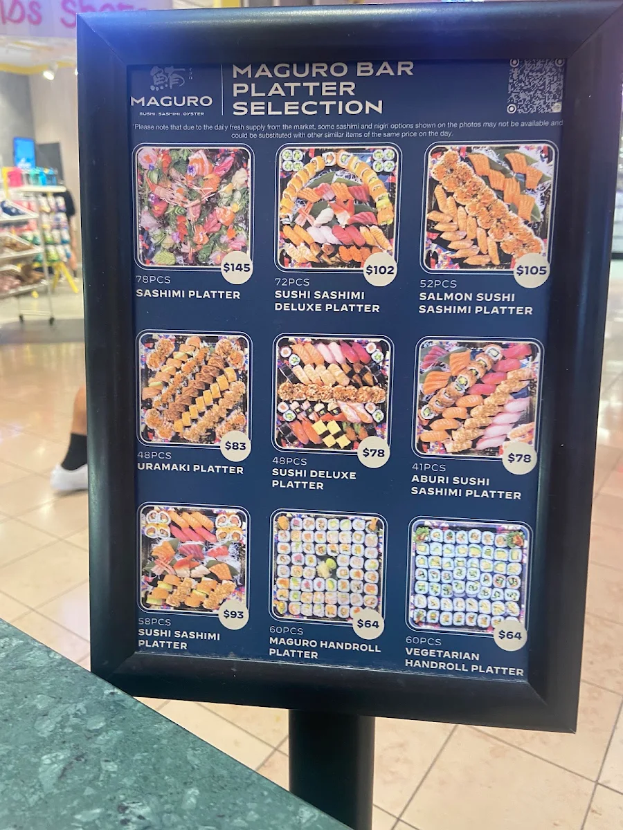 Menu, Maguro Bar - Chadstone