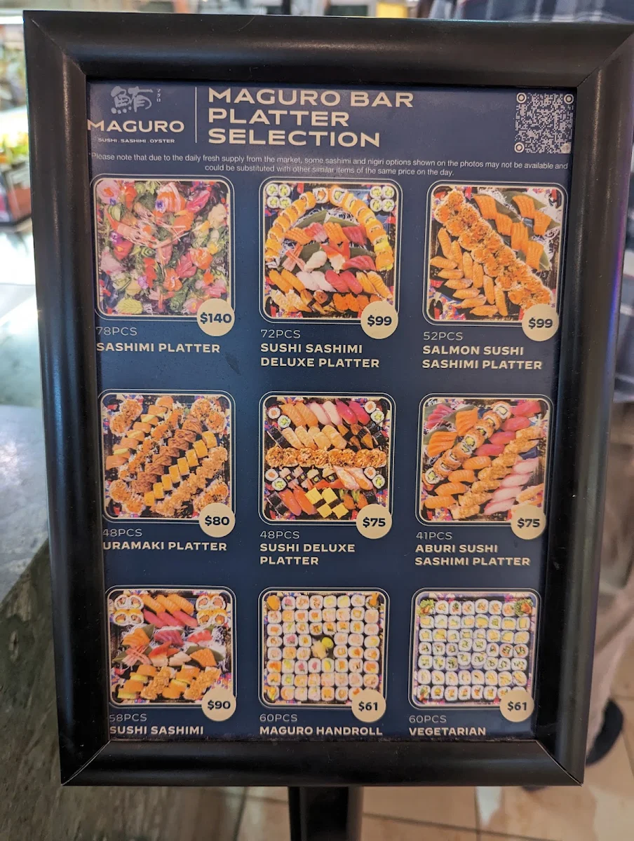 Menu, Maguro Bar - Chadstone