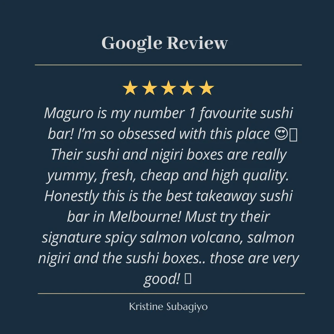Menu, Maguro Bar - Chadstone