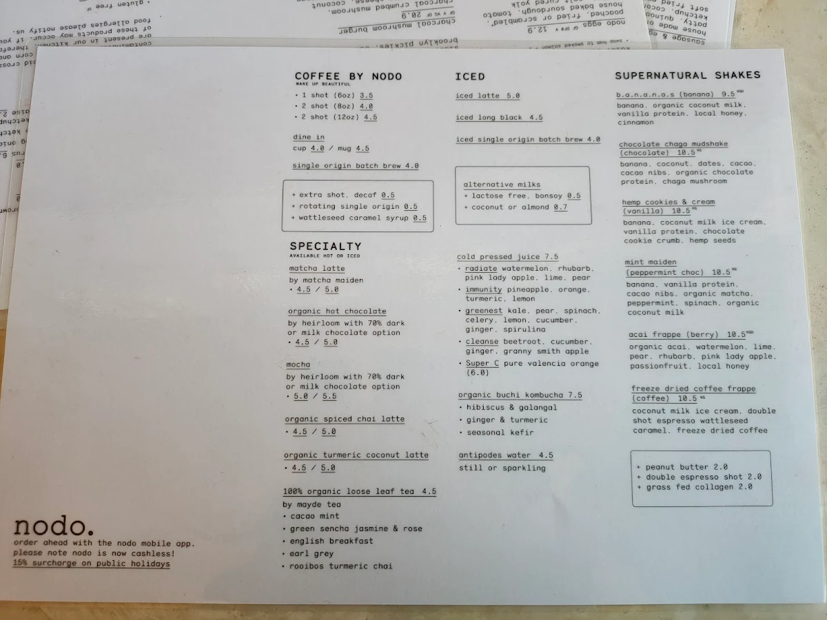 Menu, Nodo Camp Hill