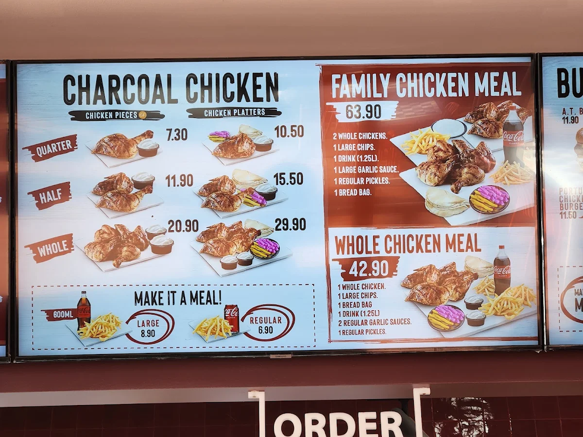 Menu, Al Tazah Charcoal Chicken Wollongong