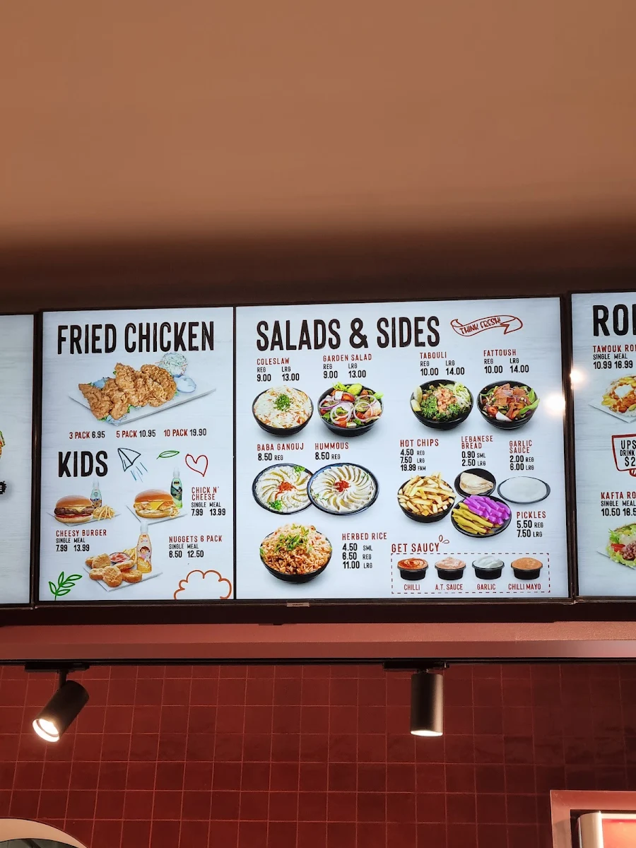 Menu, Al Tazah Charcoal Chicken Wollongong