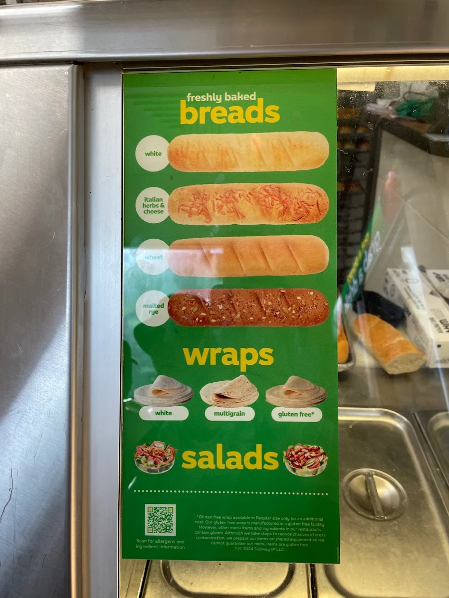 Menu, Subway