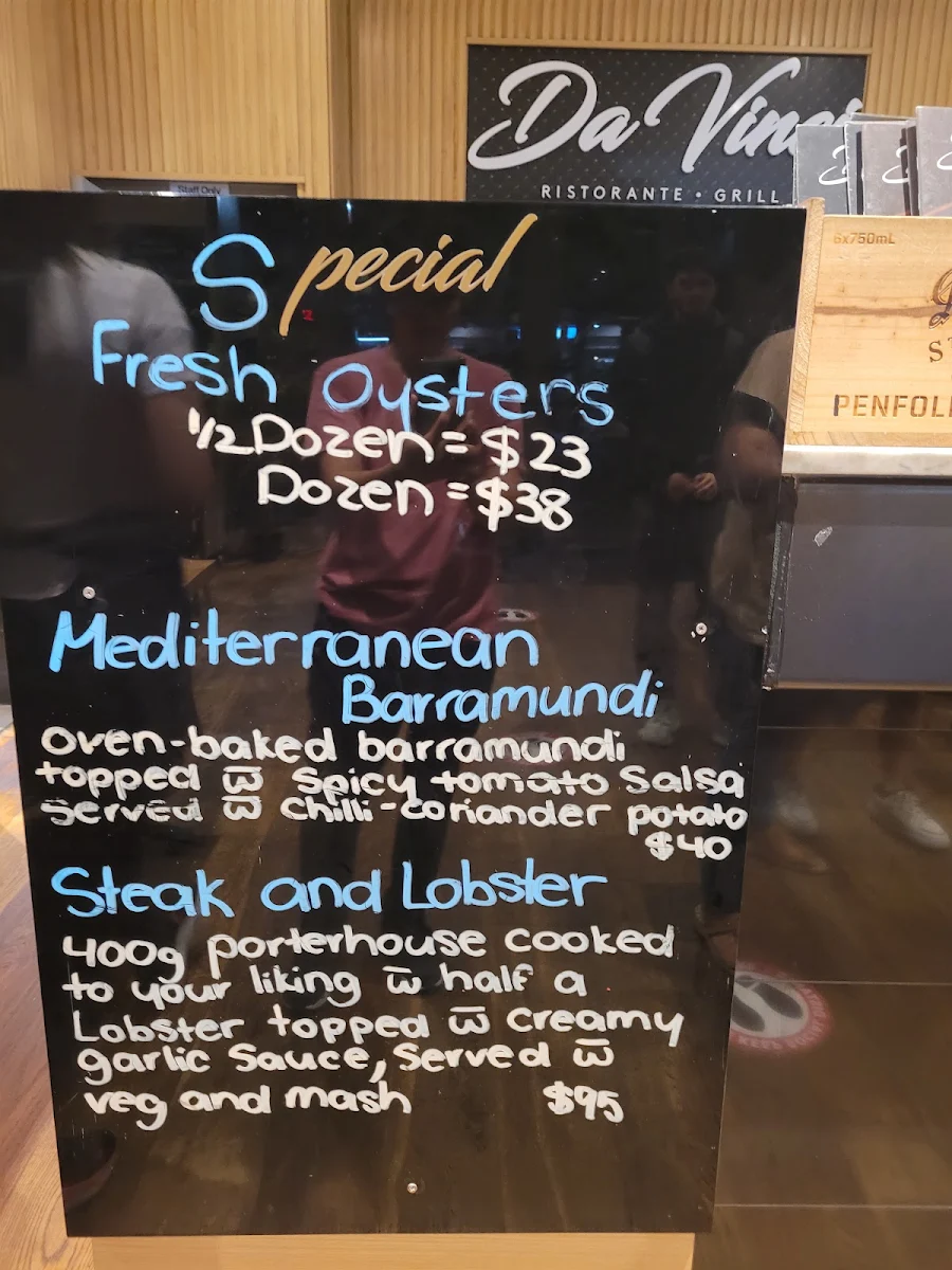 Menu, Da Vinci Ristorante