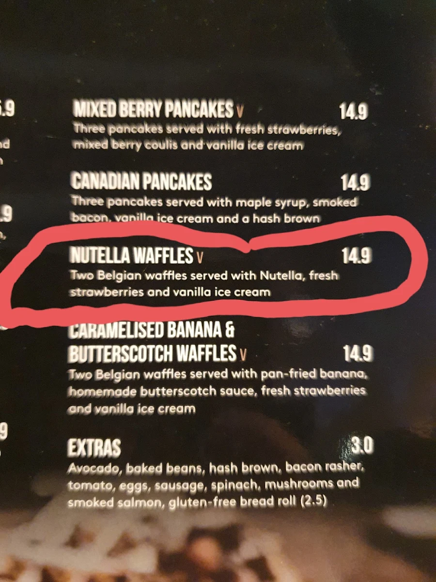 Menu, Da Vinci Ristorante