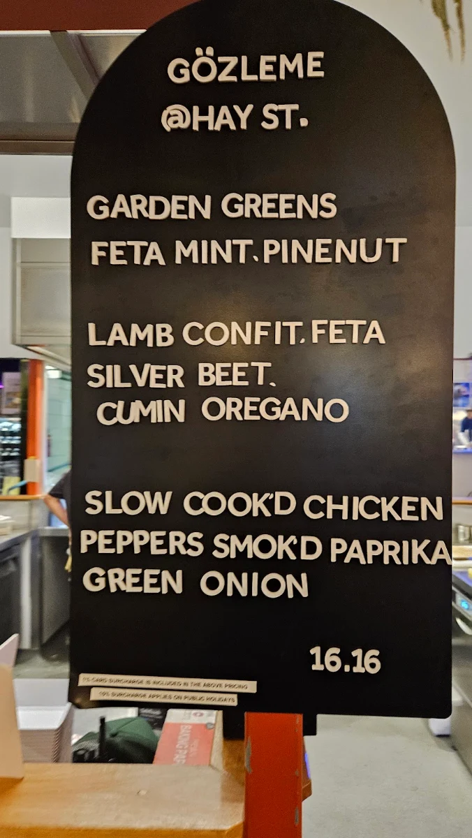 Menu, Gozleme