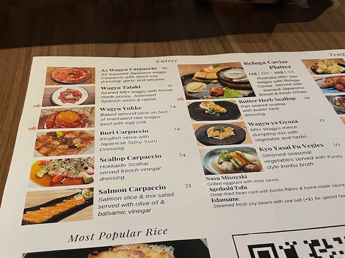 Menu, Wagyu Ya