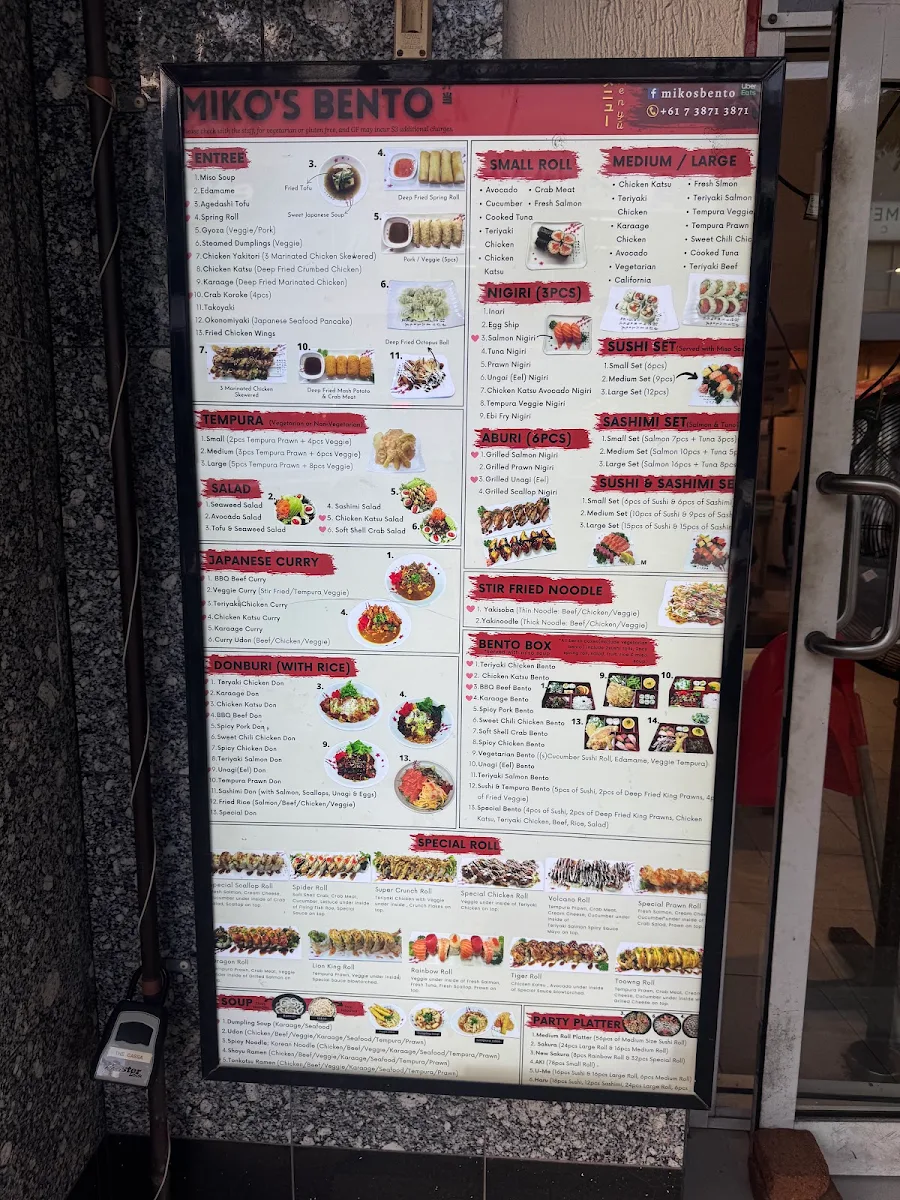 Menu, Miko's Bento