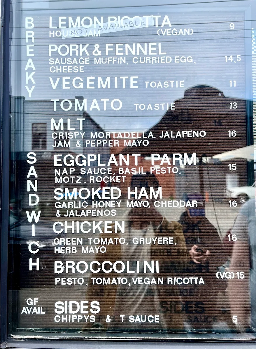 Menu, Kelsos Sandwich Shoppe