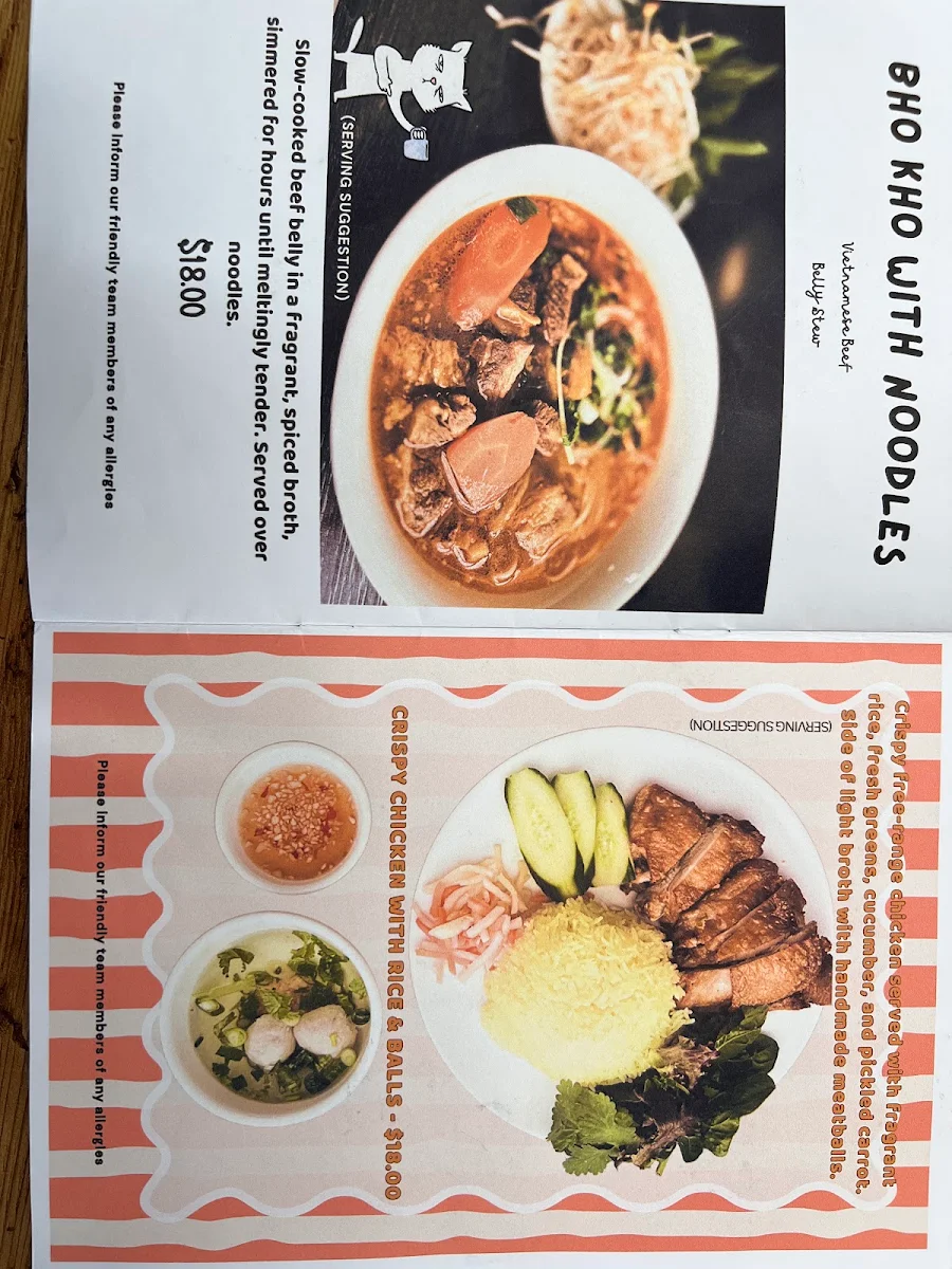 Menu, Lim’s Kitchen