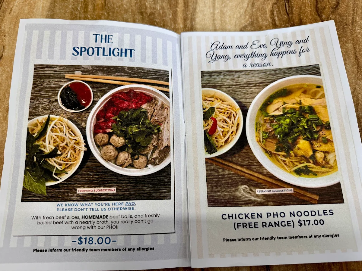 Menu, Lim’s Kitchen