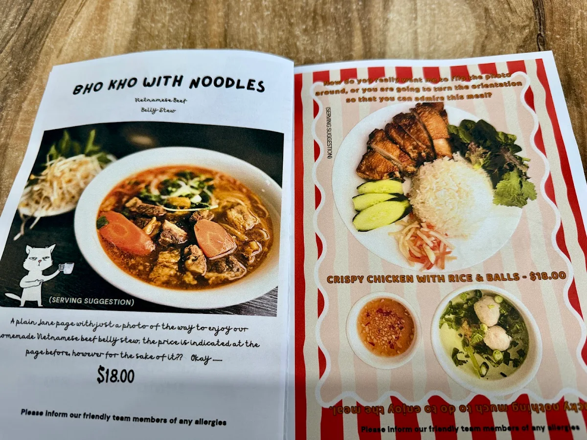 Menu, Lim’s Kitchen