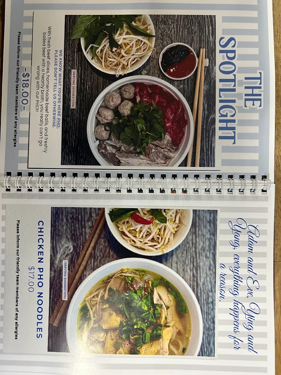 Menu, Lim’s Kitchen
