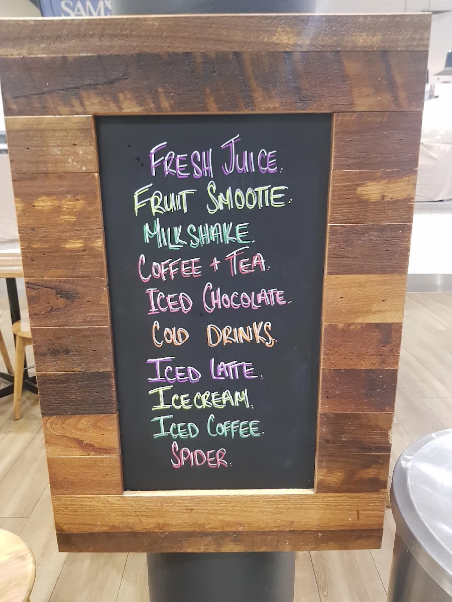Menu, Sam's Choice Cafe