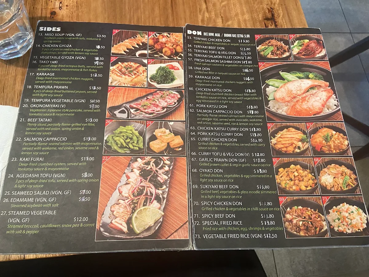 Menu, Koi Ramen Sushi Don