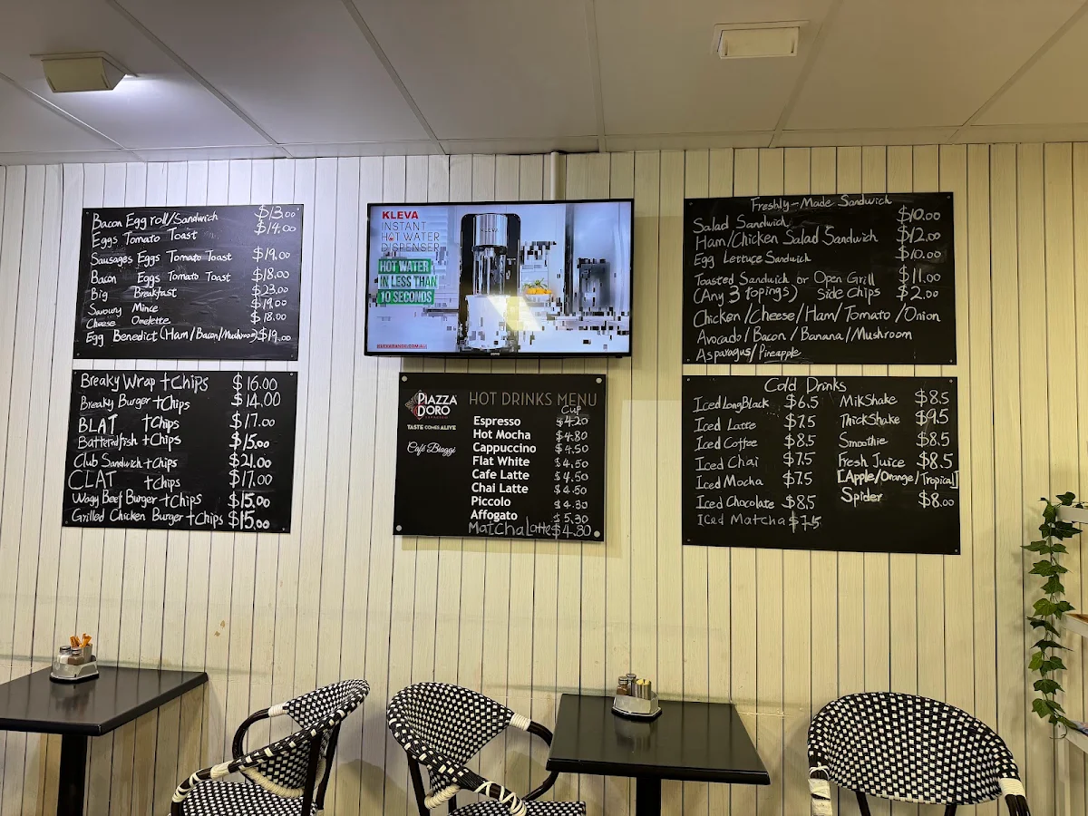Menu, Cafe Biaggi