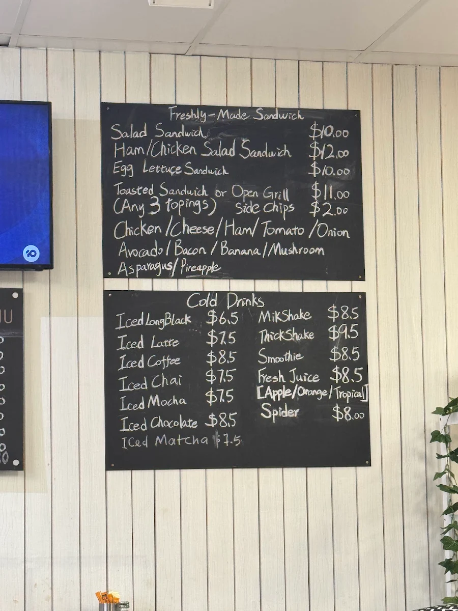 Menu, Cafe Biaggi