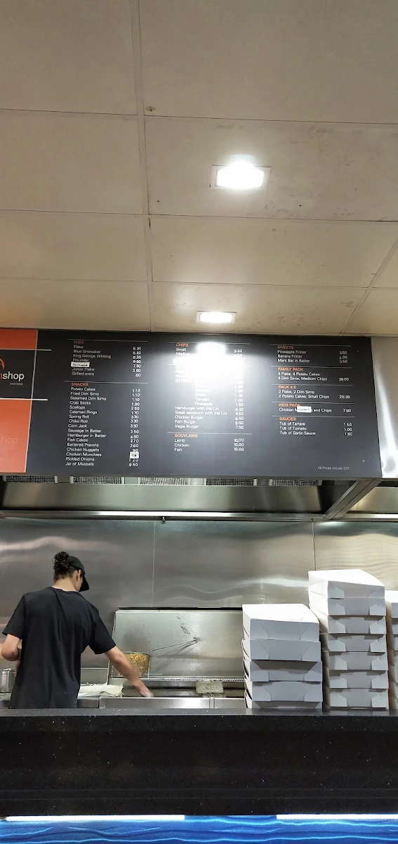 Menu, Fish Shop Pearcedale