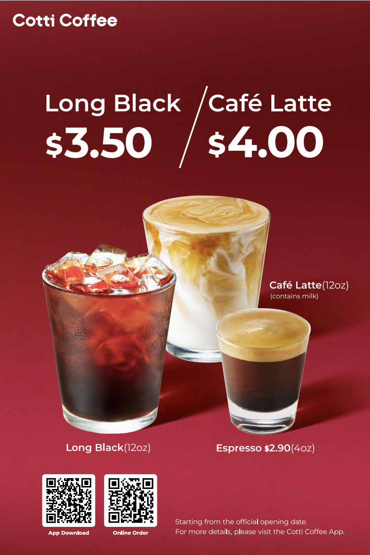 Menu, Cotti Coffee (North Sydney)
