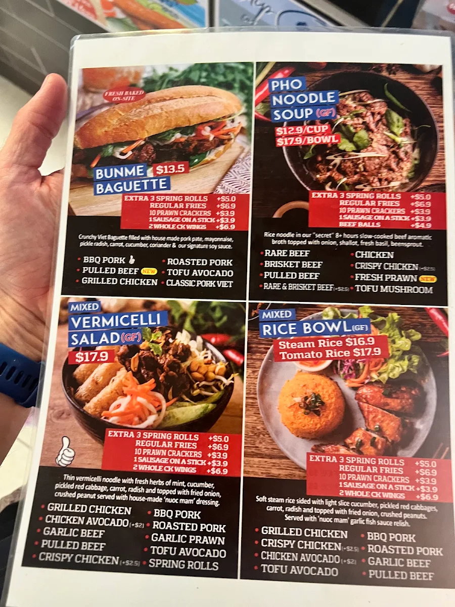 Menu, WonderFuh Vietnamese Street Food